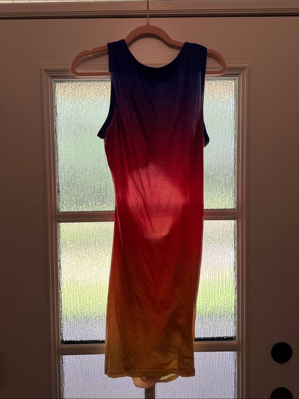 Source Unknown Sleeveless Ombre Midi Dress In Blue, Red, Yellow